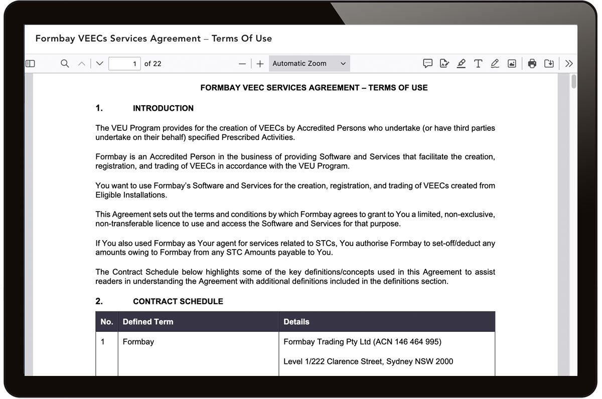 Review the VEECs Agreement